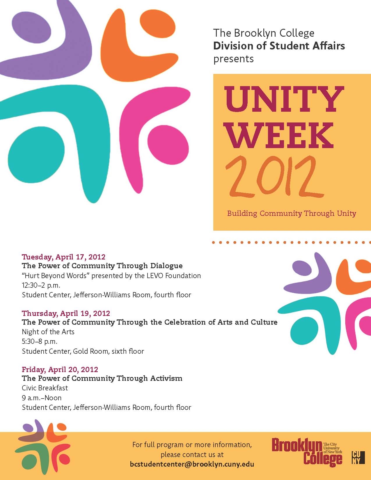 Unity Flyer Brooklyn College Student Center